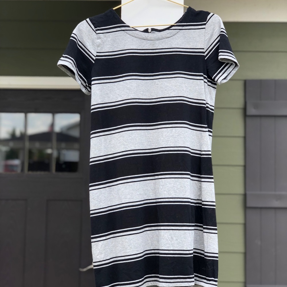 Black & Gray Striped Dress